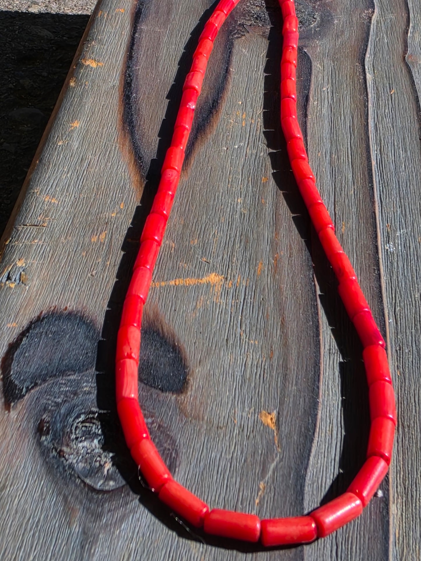 Red Coral Necklace, 17in