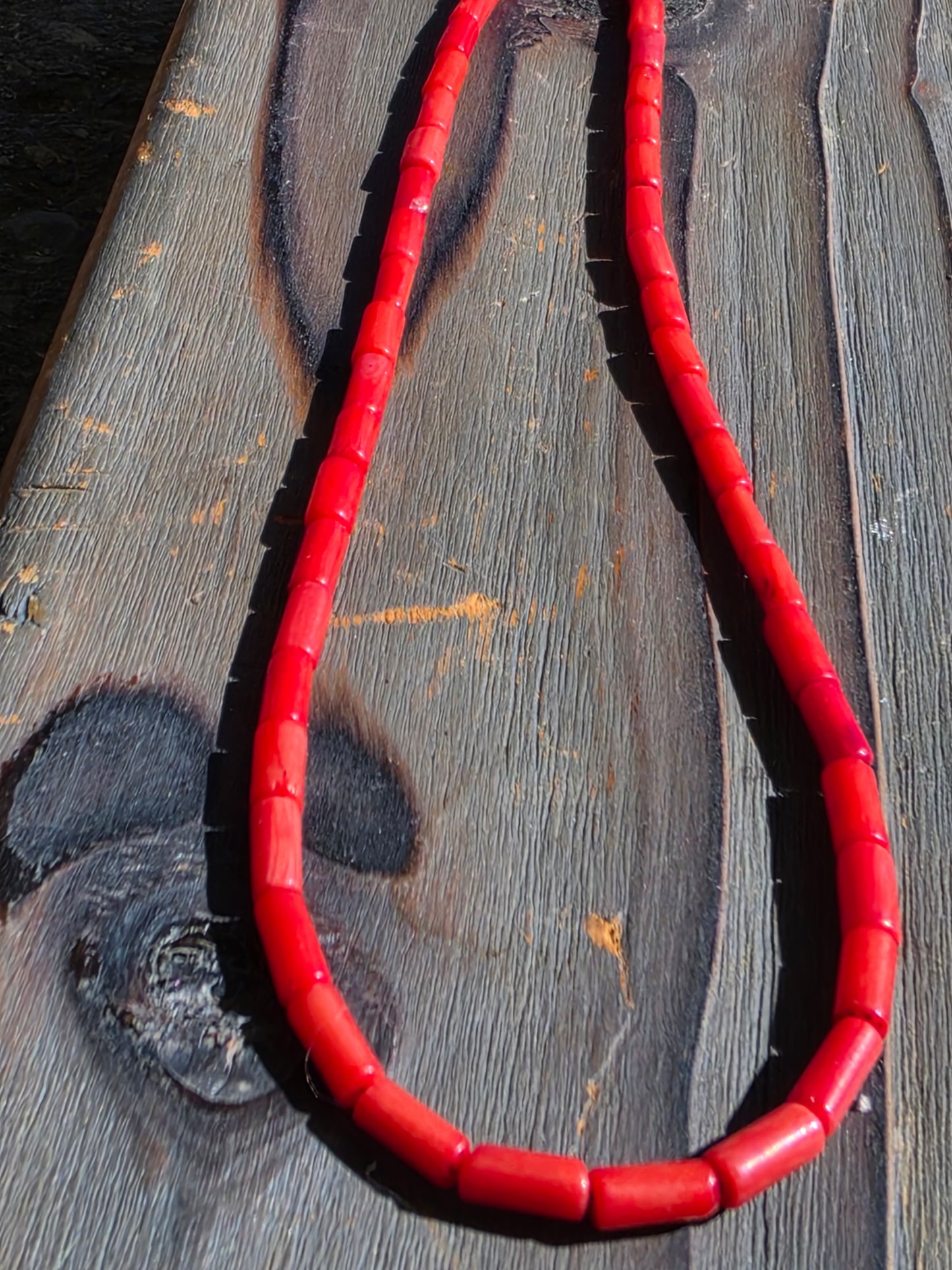 Red Coral Necklace, 17in