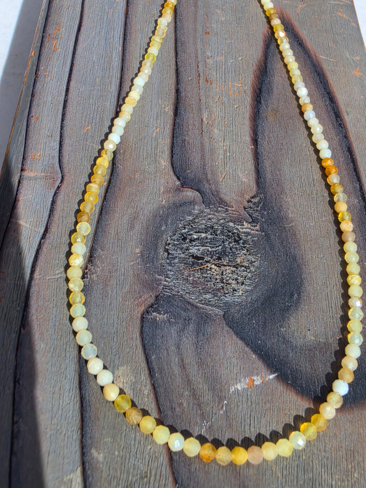 Yellow Opal Mini-Micro Necklace 17in