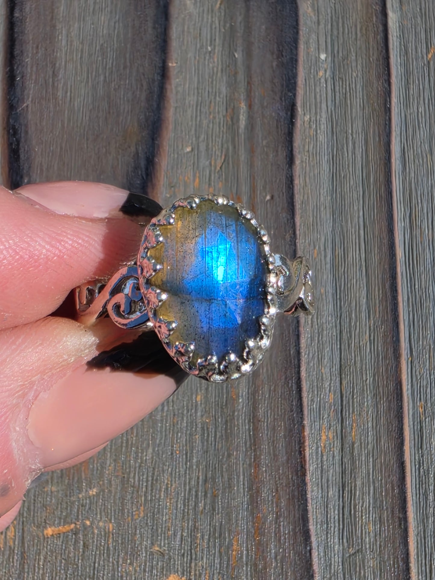 Blue Labradorite Ring, Size 9