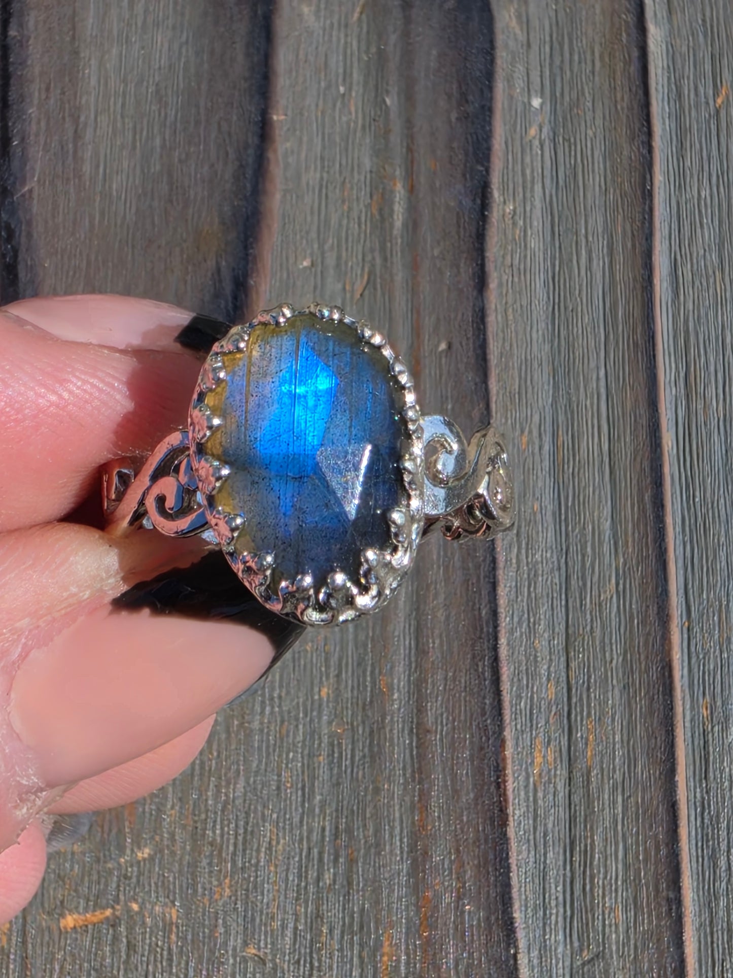 Blue Labradorite Ring, Size 9