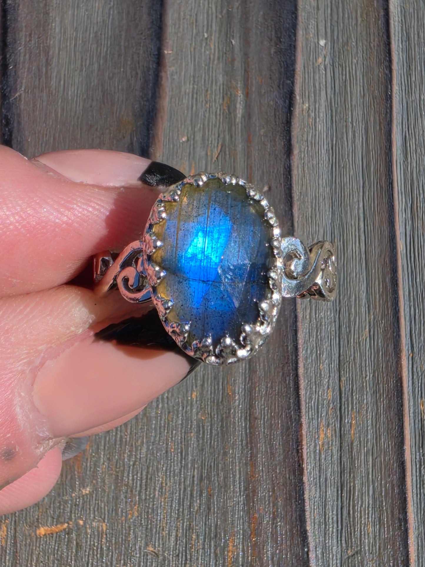 Blue Labradorite Ring, Size 9