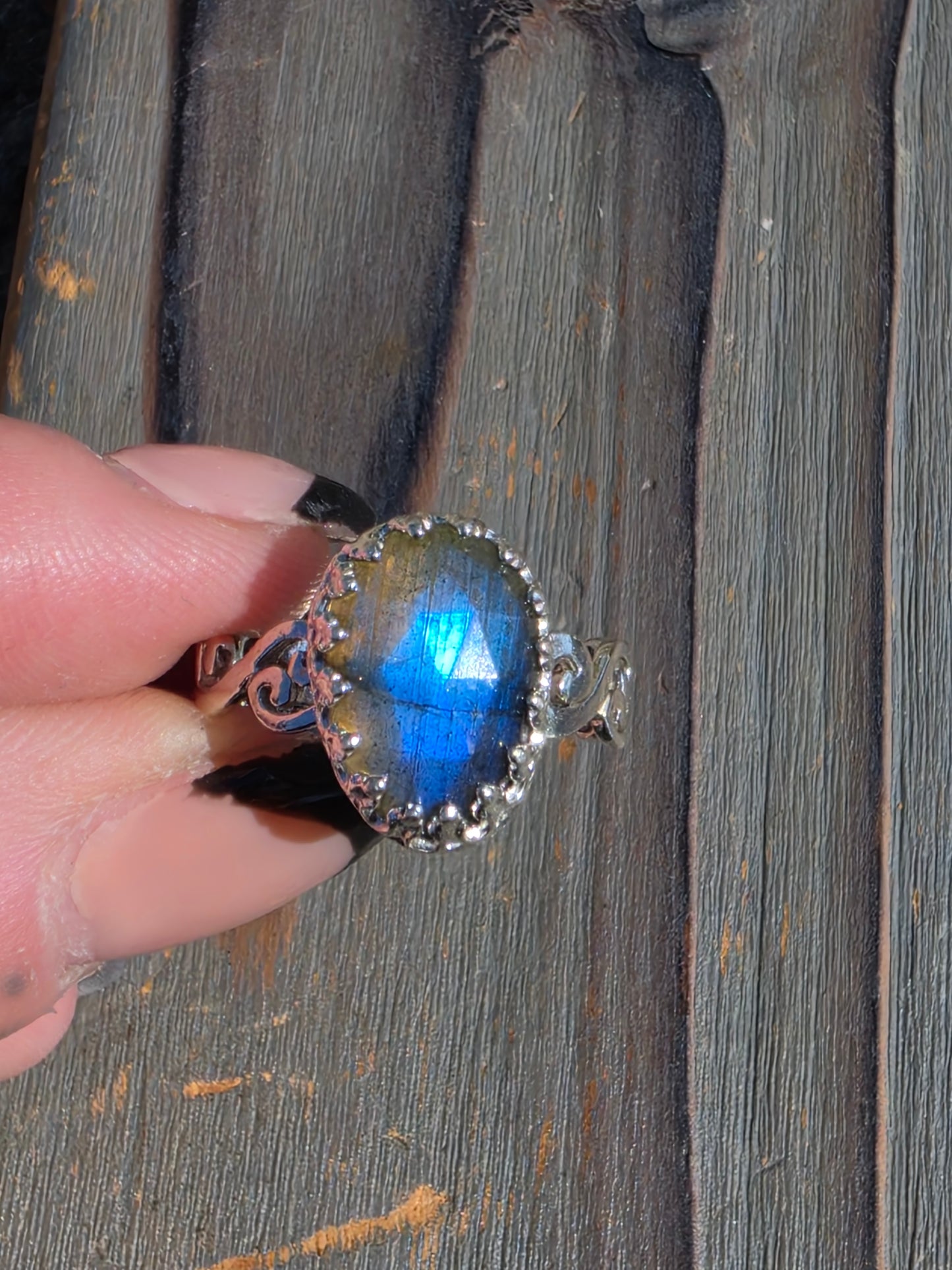 Blue Labradorite Ring, Size 9
