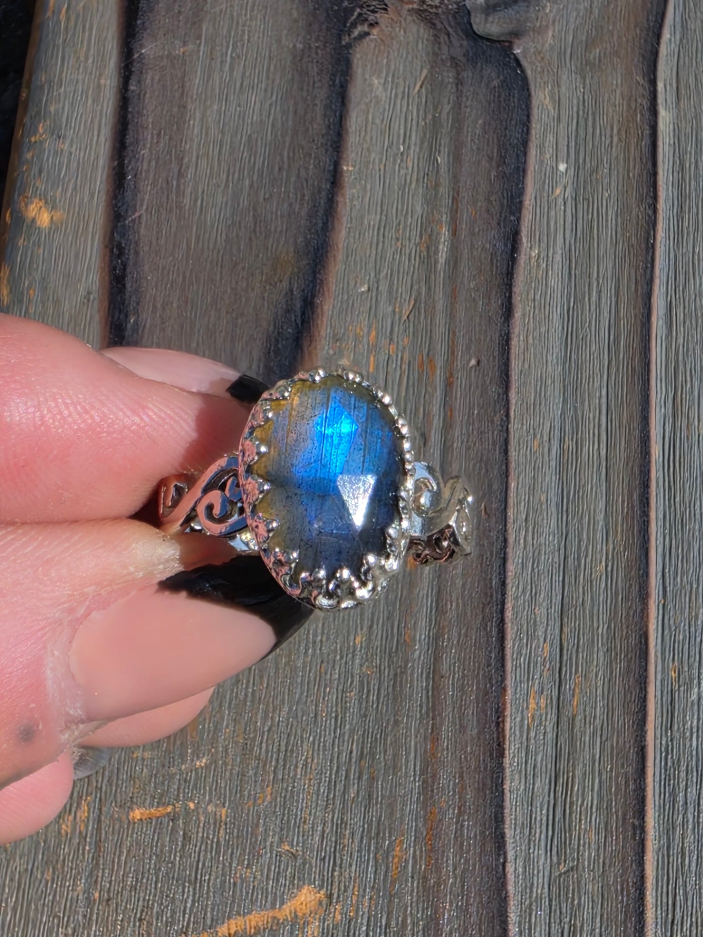 Blue Labradorite Ring, Size 9