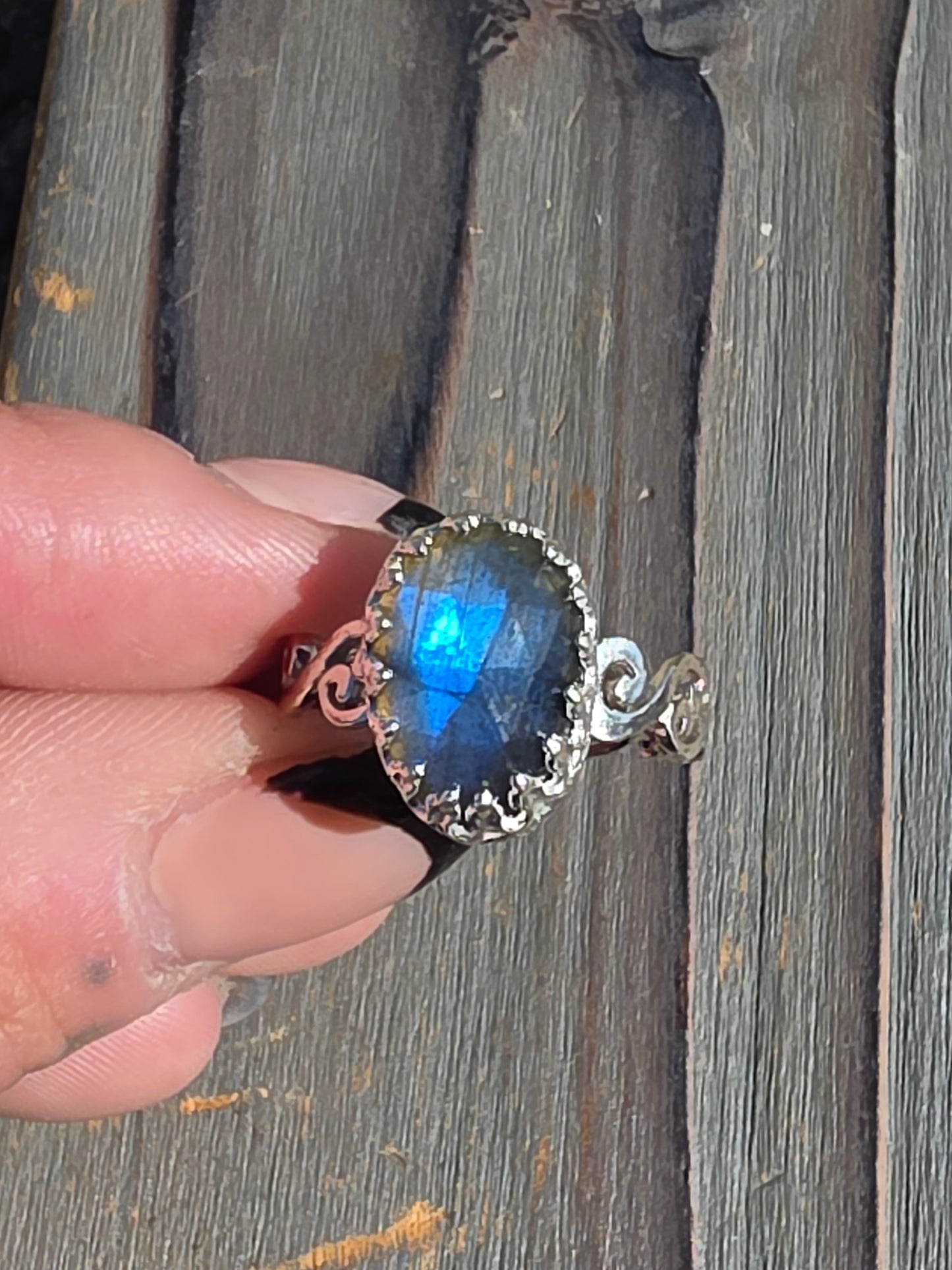 Blue Labradorite Ring, Size 9