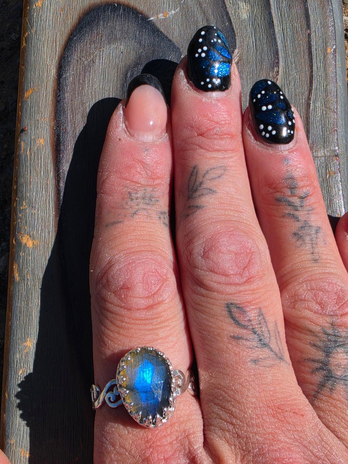 Blue Labradorite Ring, Size 9