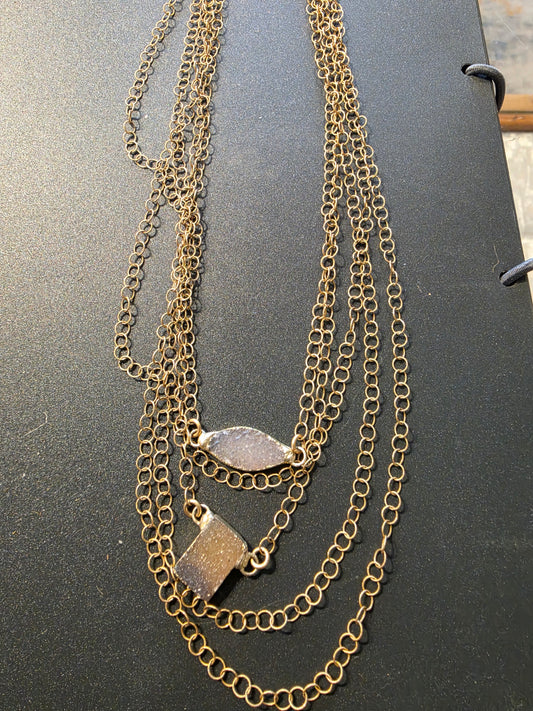 Gold-filled Druzy Necklace