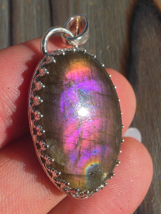 Pink Labradorite Pendant