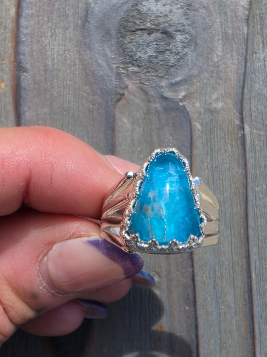 Blue Apatite Ring, Size 8