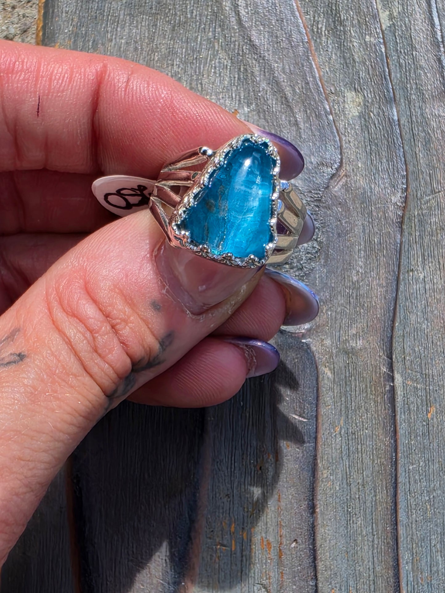 Blue Apatite Ring, Size 8