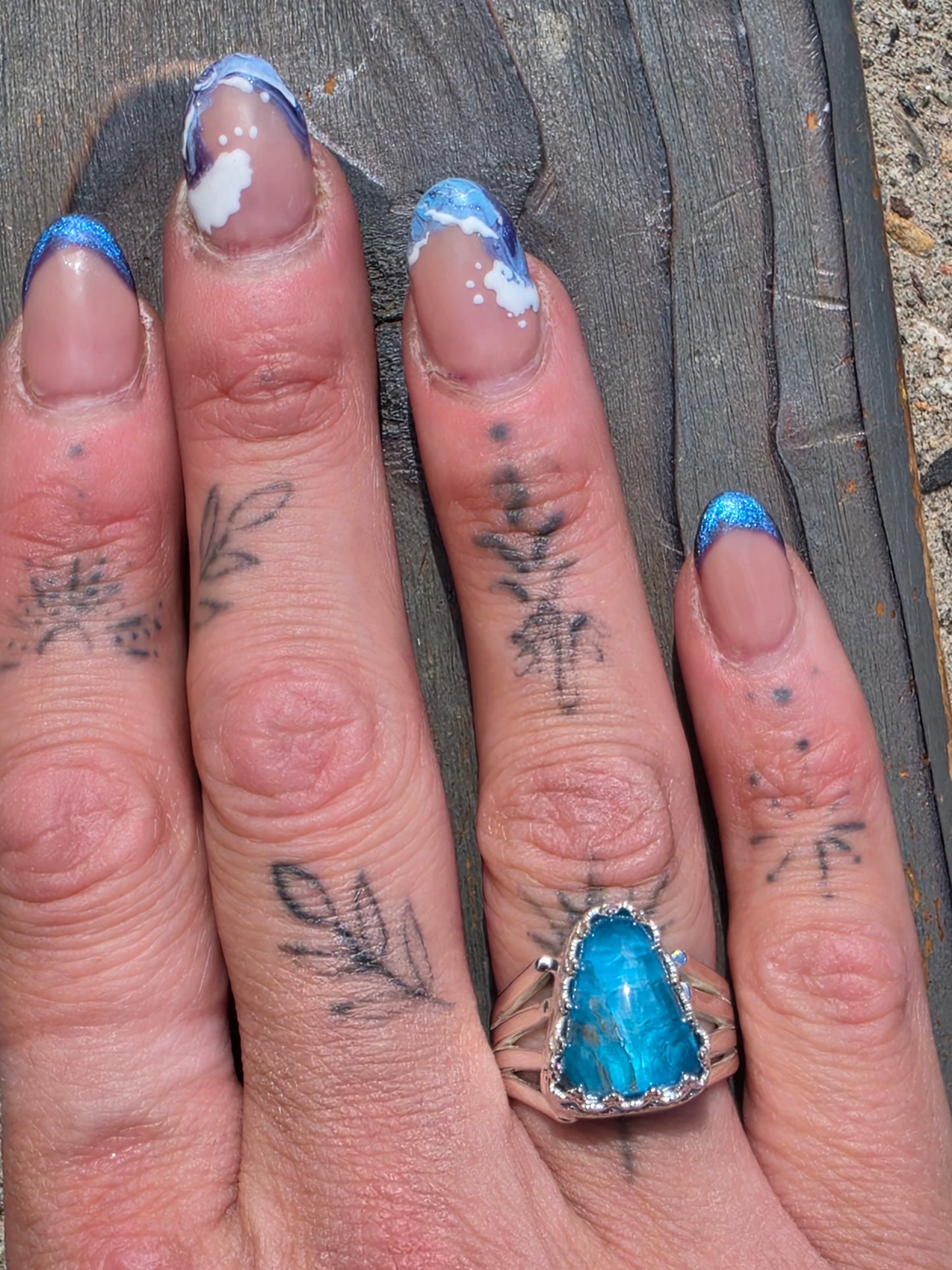 Blue Apatite Ring, Size 8