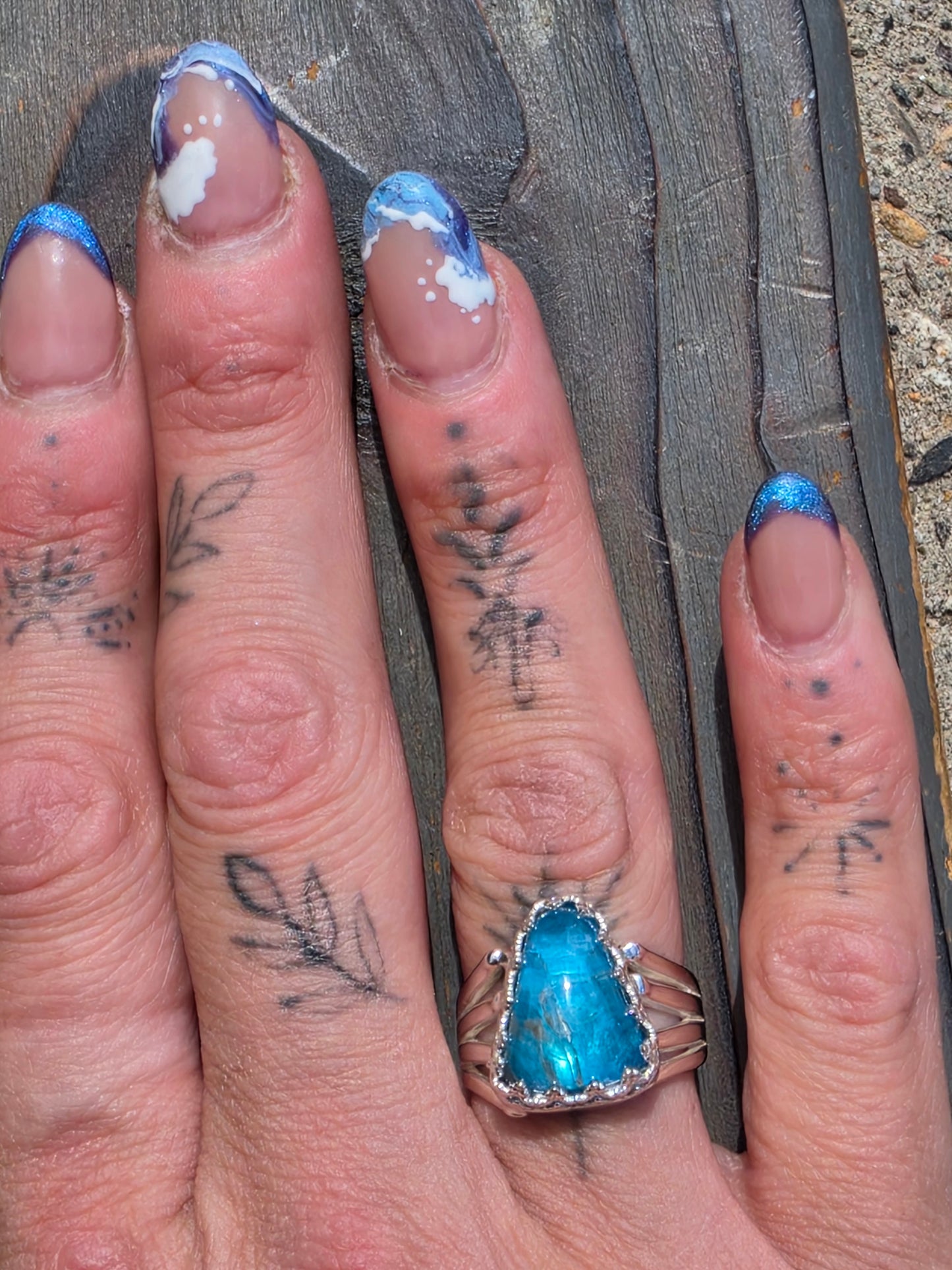 Blue Apatite Ring, Size 8