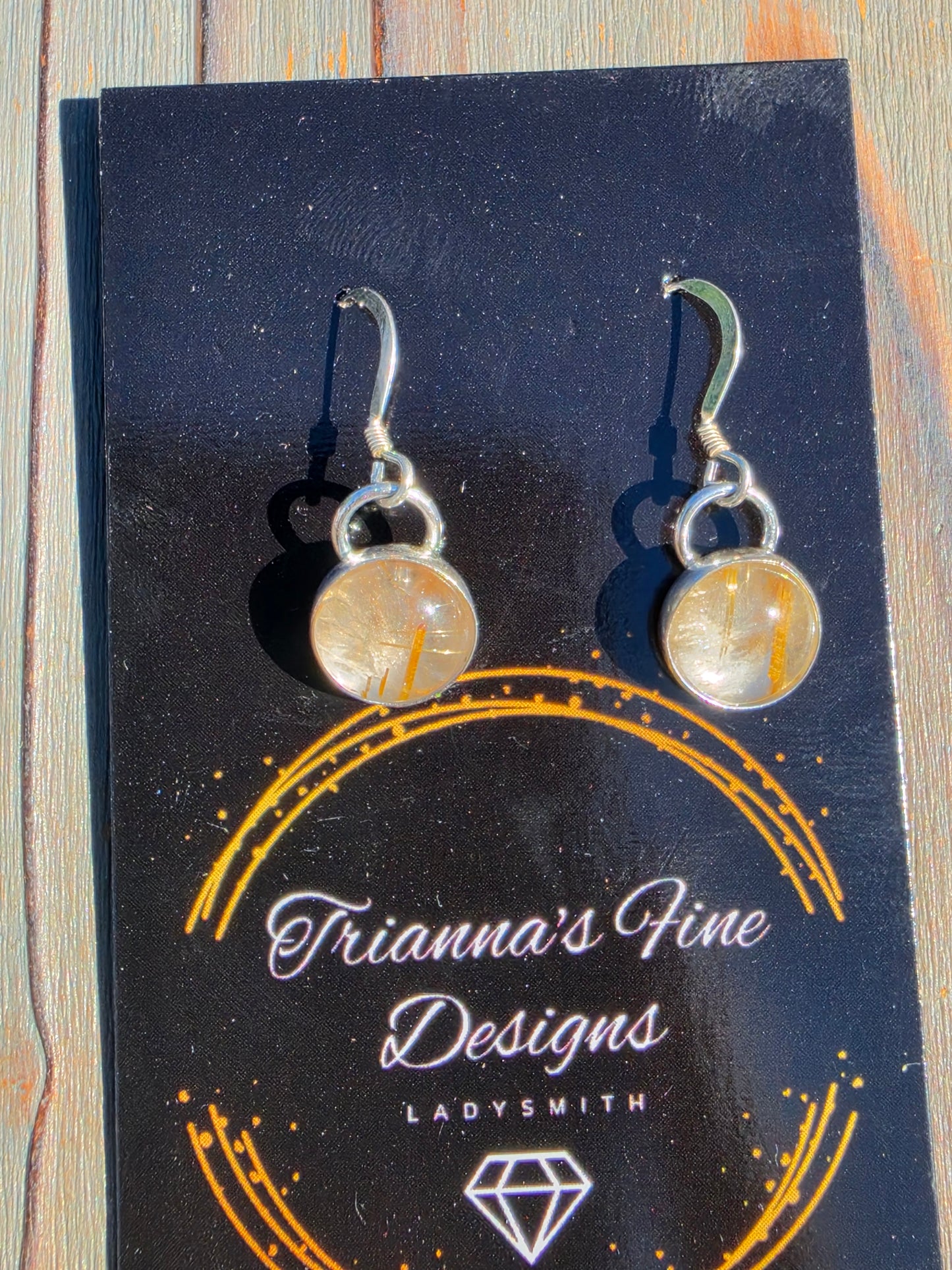 Golden Rutile Quartz Earrings