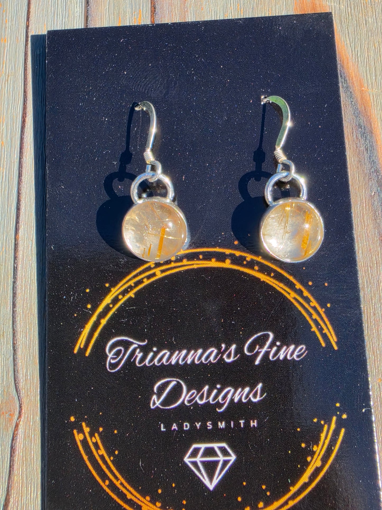 Golden Rutile Quartz Earrings