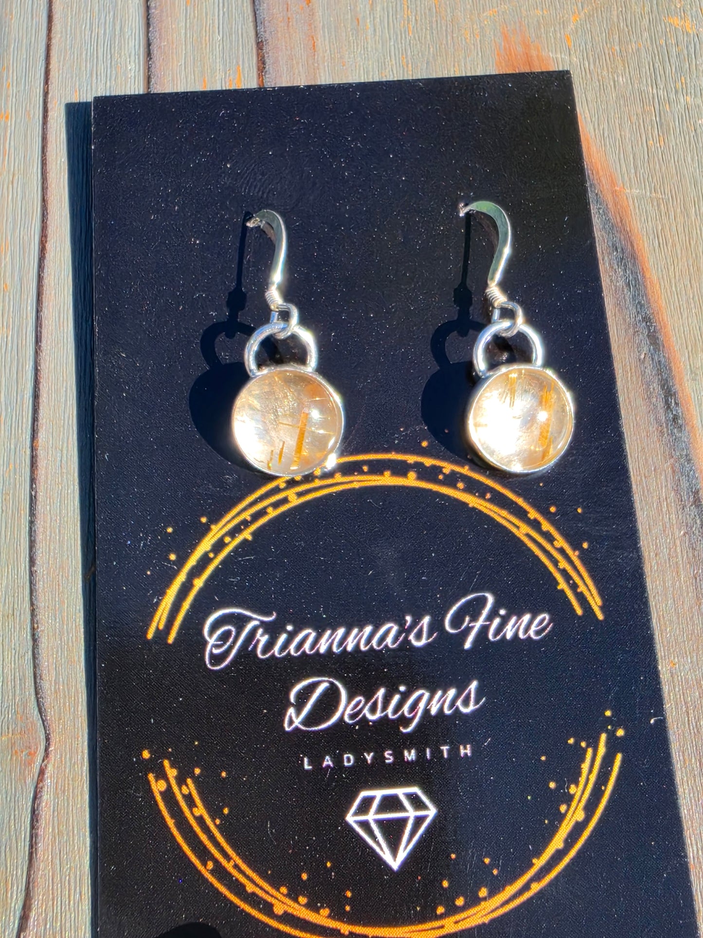 Golden Rutile Quartz Earrings