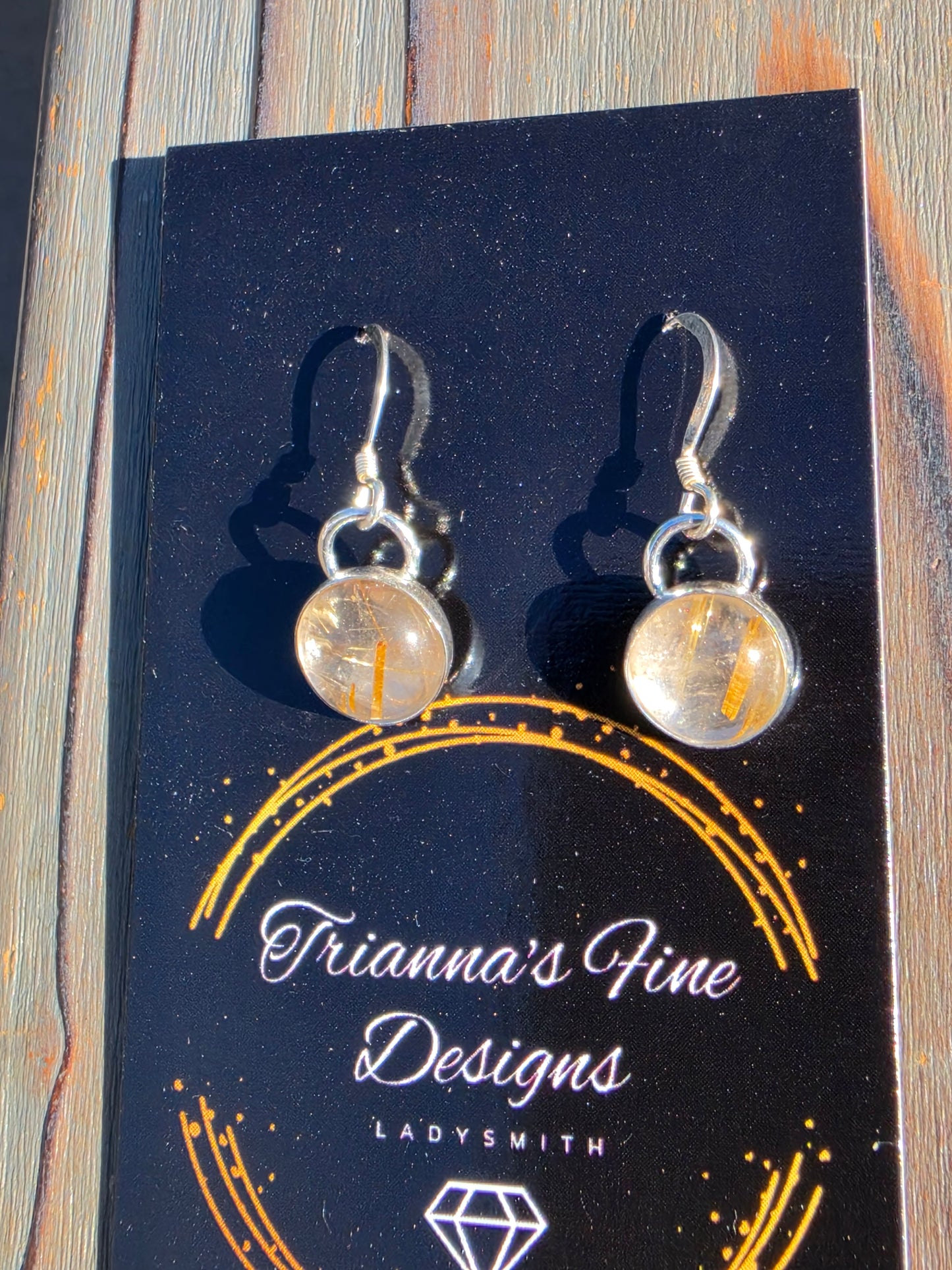 Golden Rutile Quartz Earrings