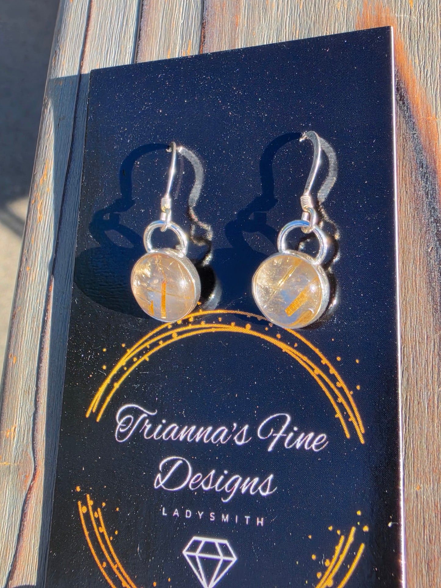 Golden Rutile Quartz Earrings