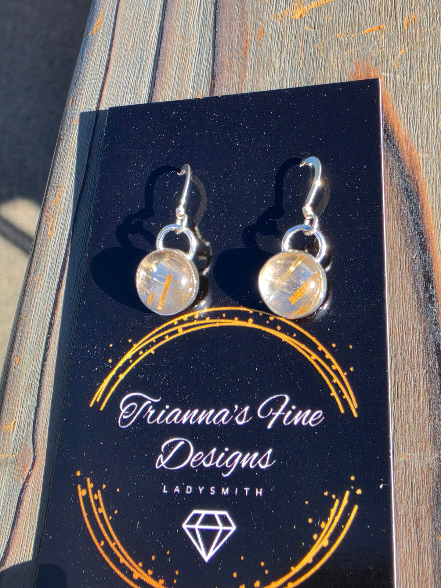 Golden Rutile Quartz Earrings