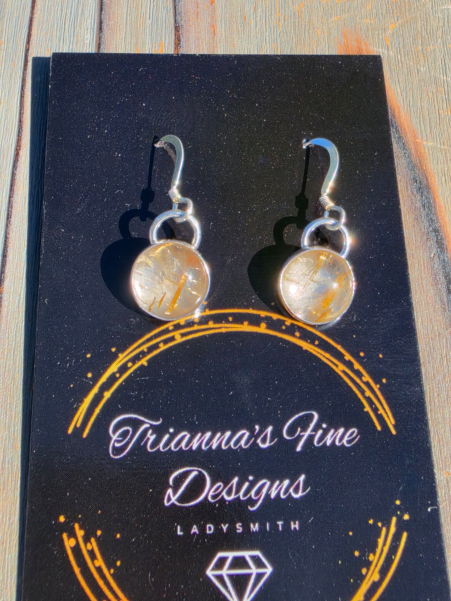 Golden Rutile Quartz Earrings