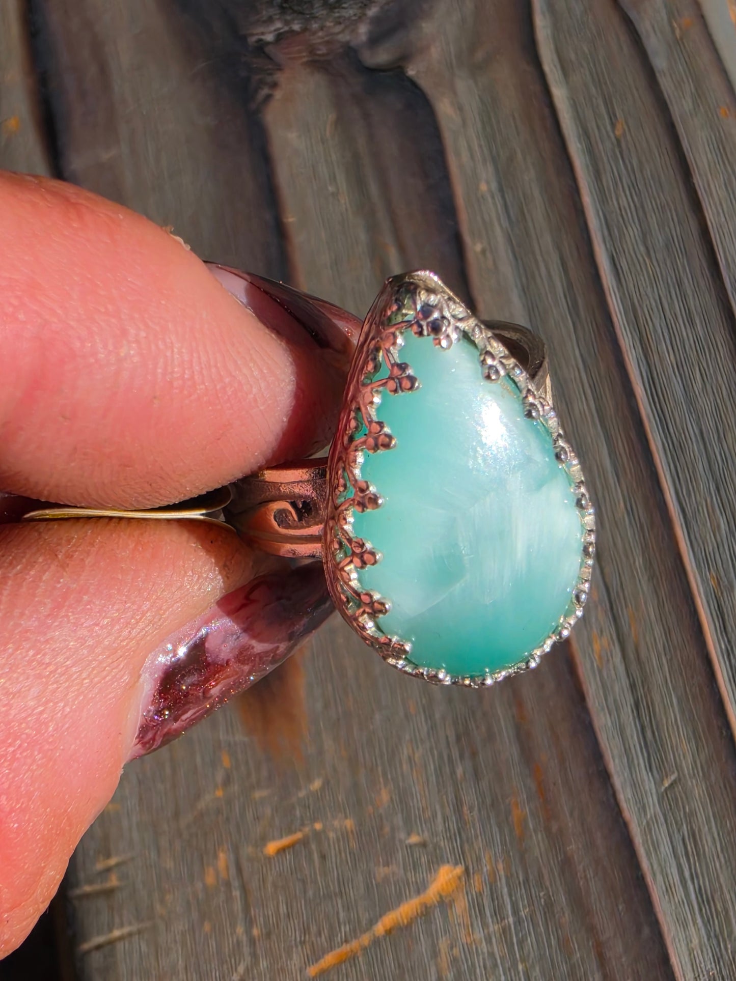 Hemamorphite Ring, Size 8