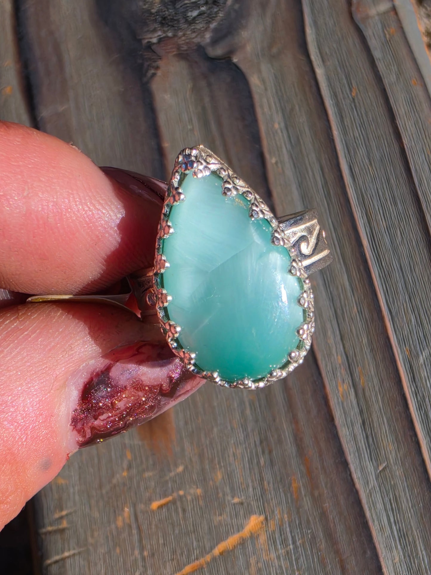 Hemamorphite Ring, Size 8