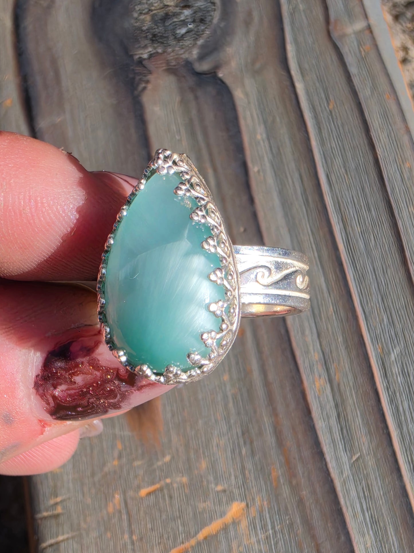 Hemamorphite Ring, Size 8