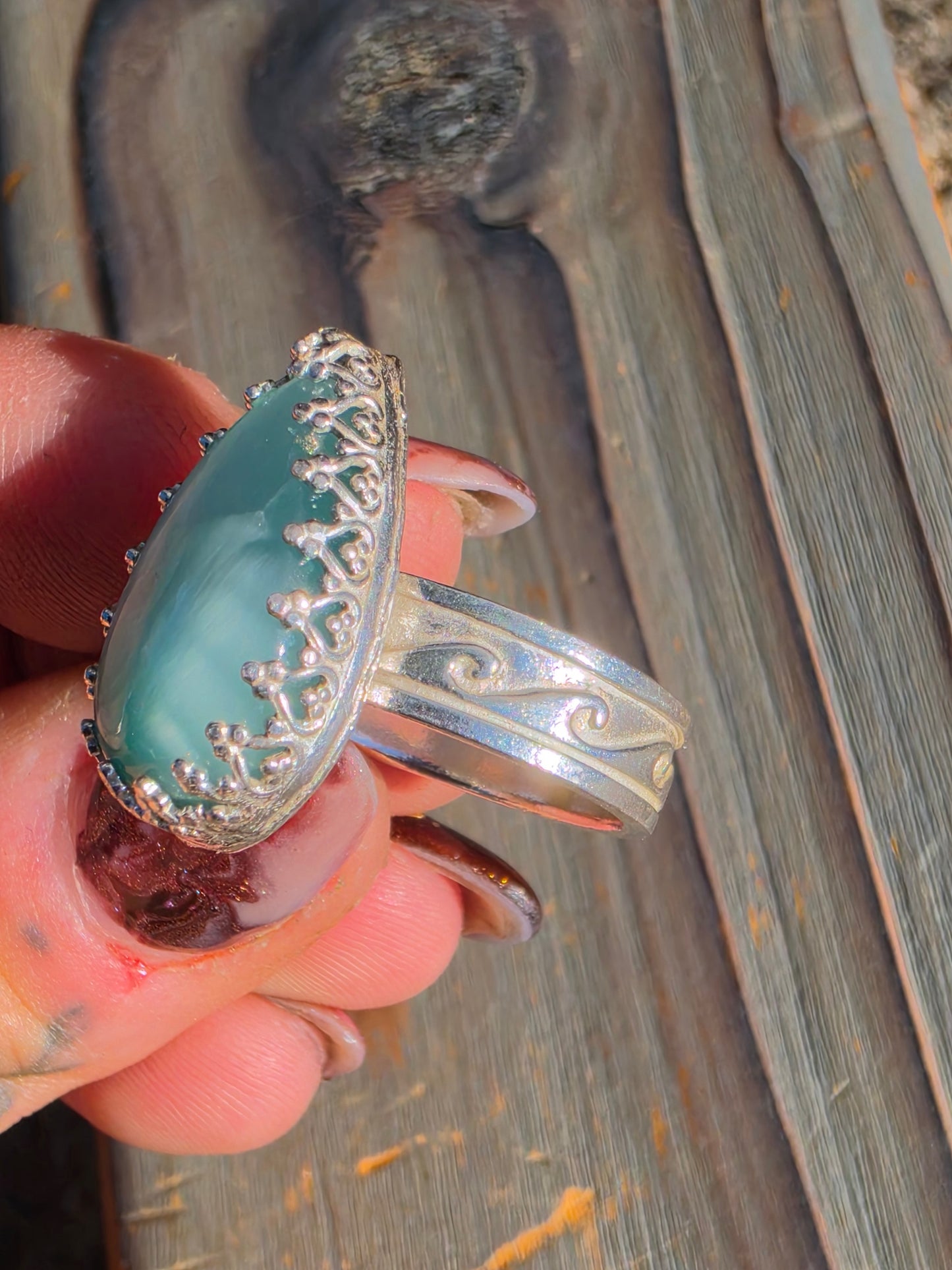 Hemamorphite Ring, Size 8