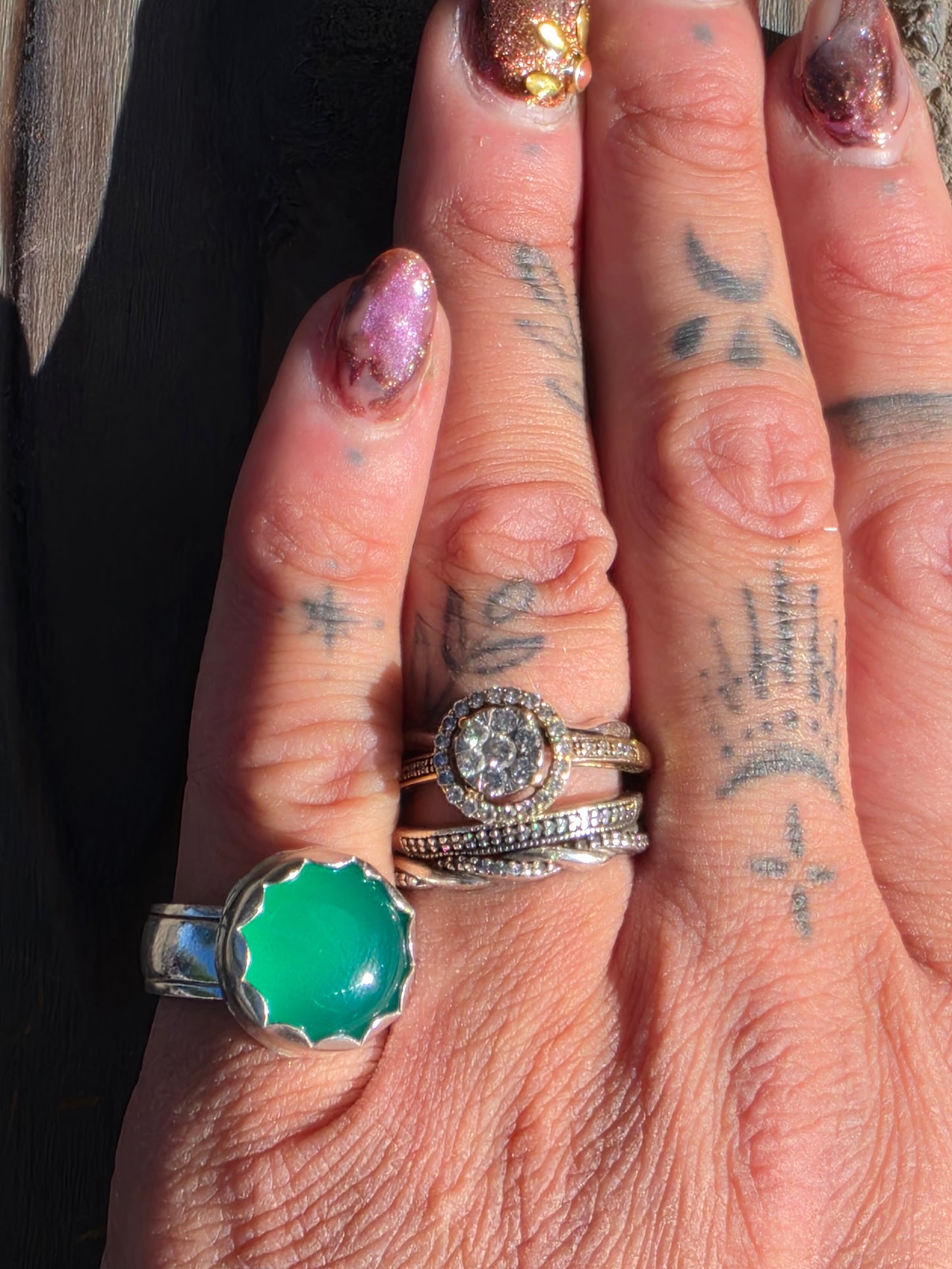 Green Chalcedony Ring, Size 6