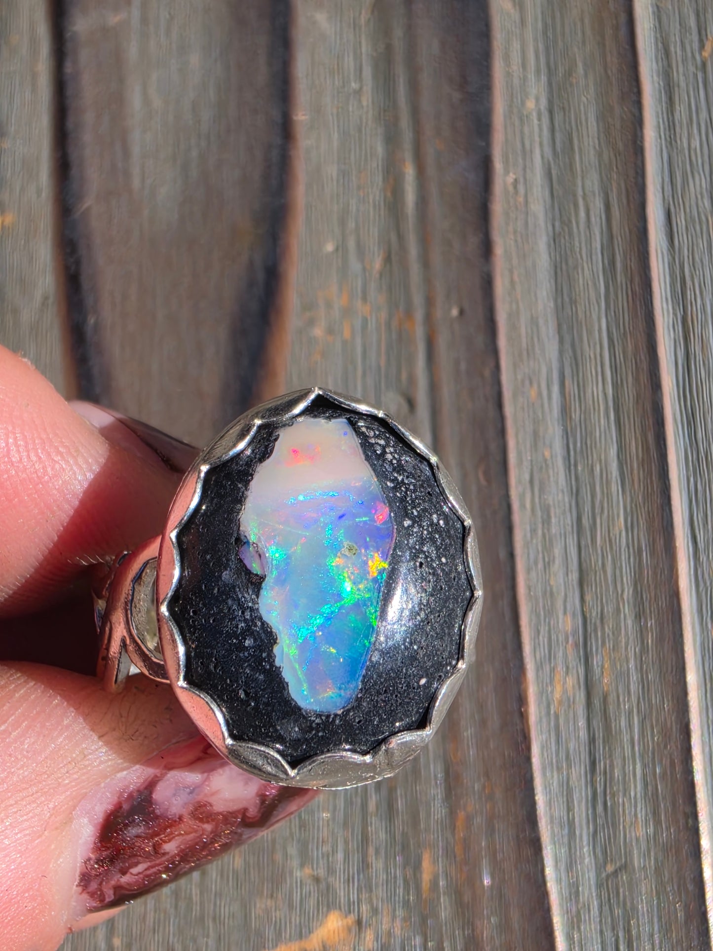 Galaxy Opal Ring, Size 9