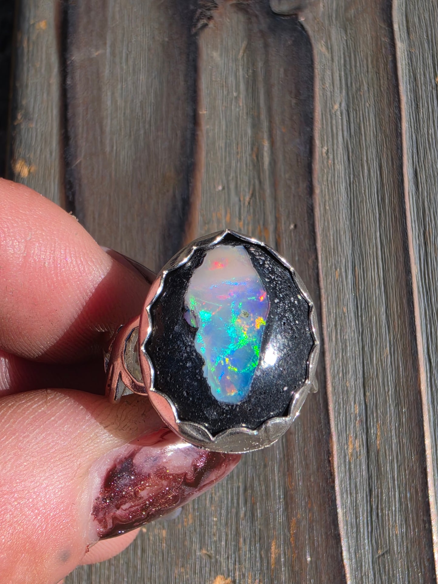 Galaxy Opal Ring, Size 9