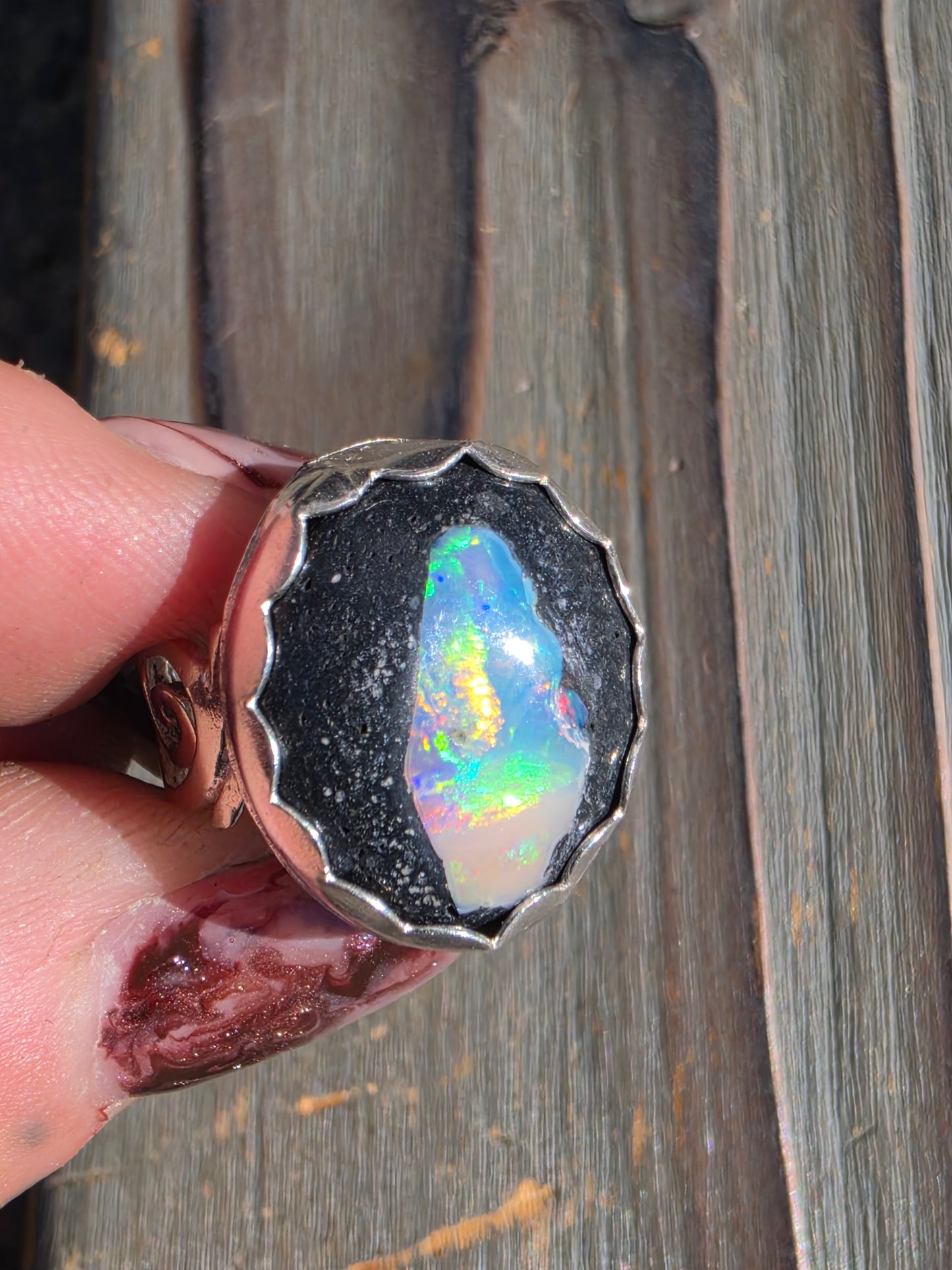 Galaxy Opal Ring, Size 9