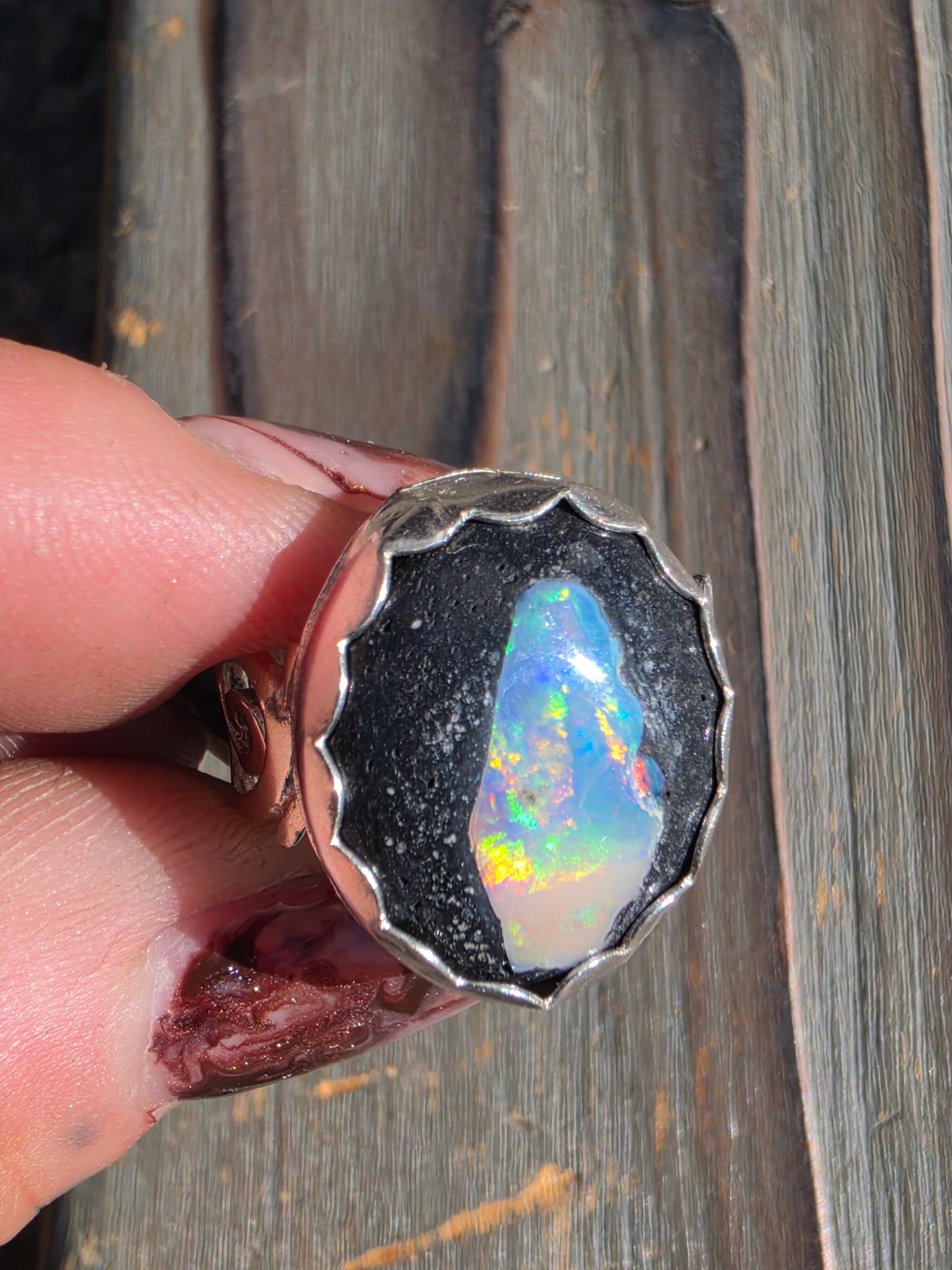 Galaxy Opal Ring, Size 9