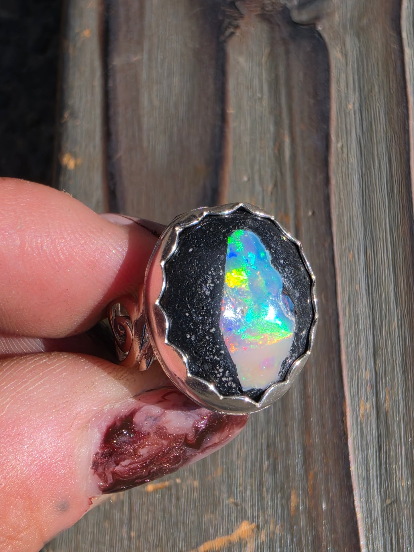 Galaxy Opal Ring, Size 9