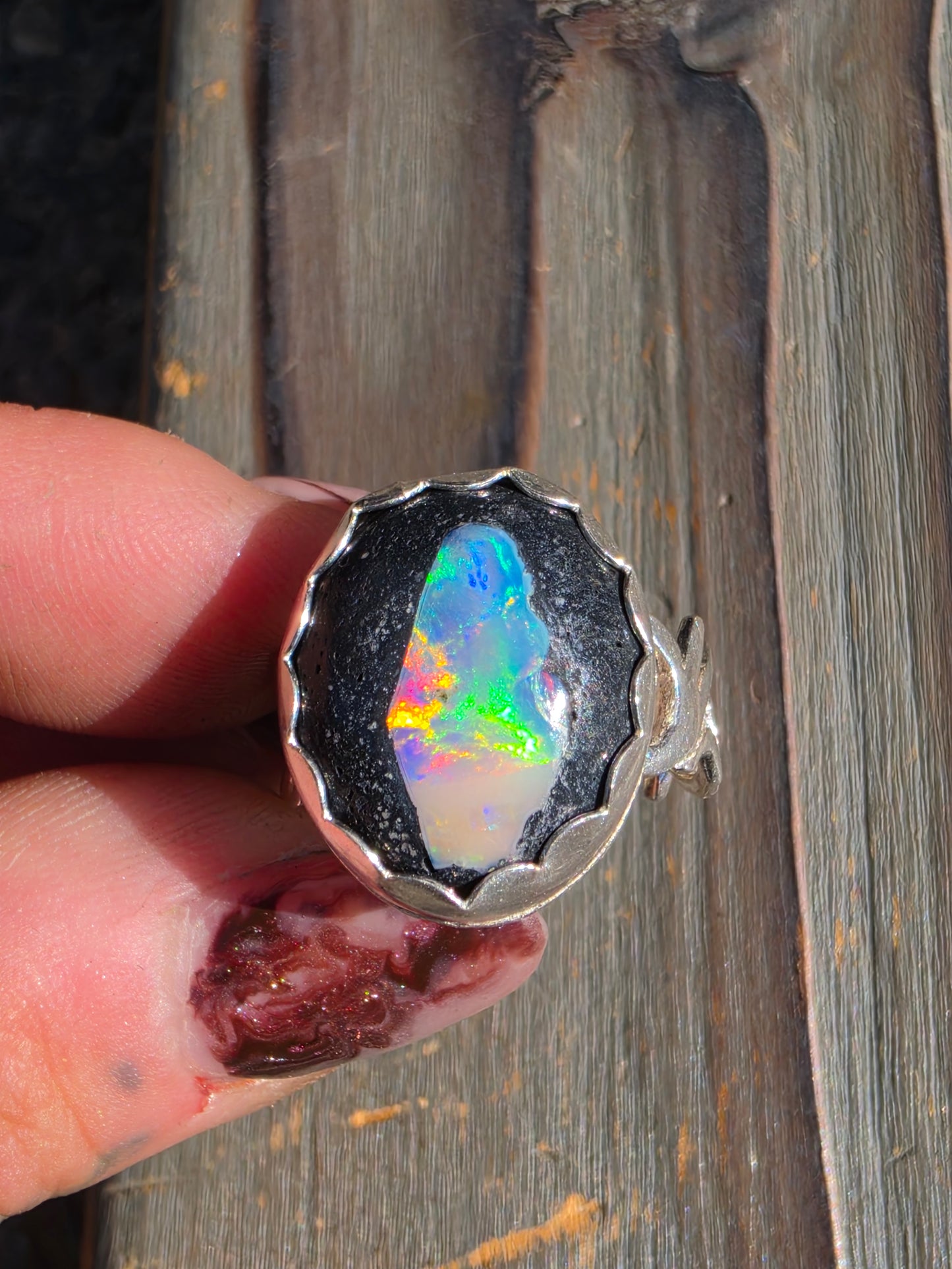 Galaxy Opal Ring, Size 9