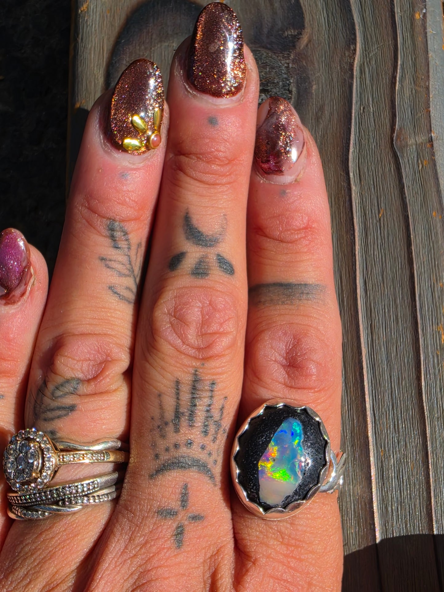 Galaxy Opal Ring, Size 9