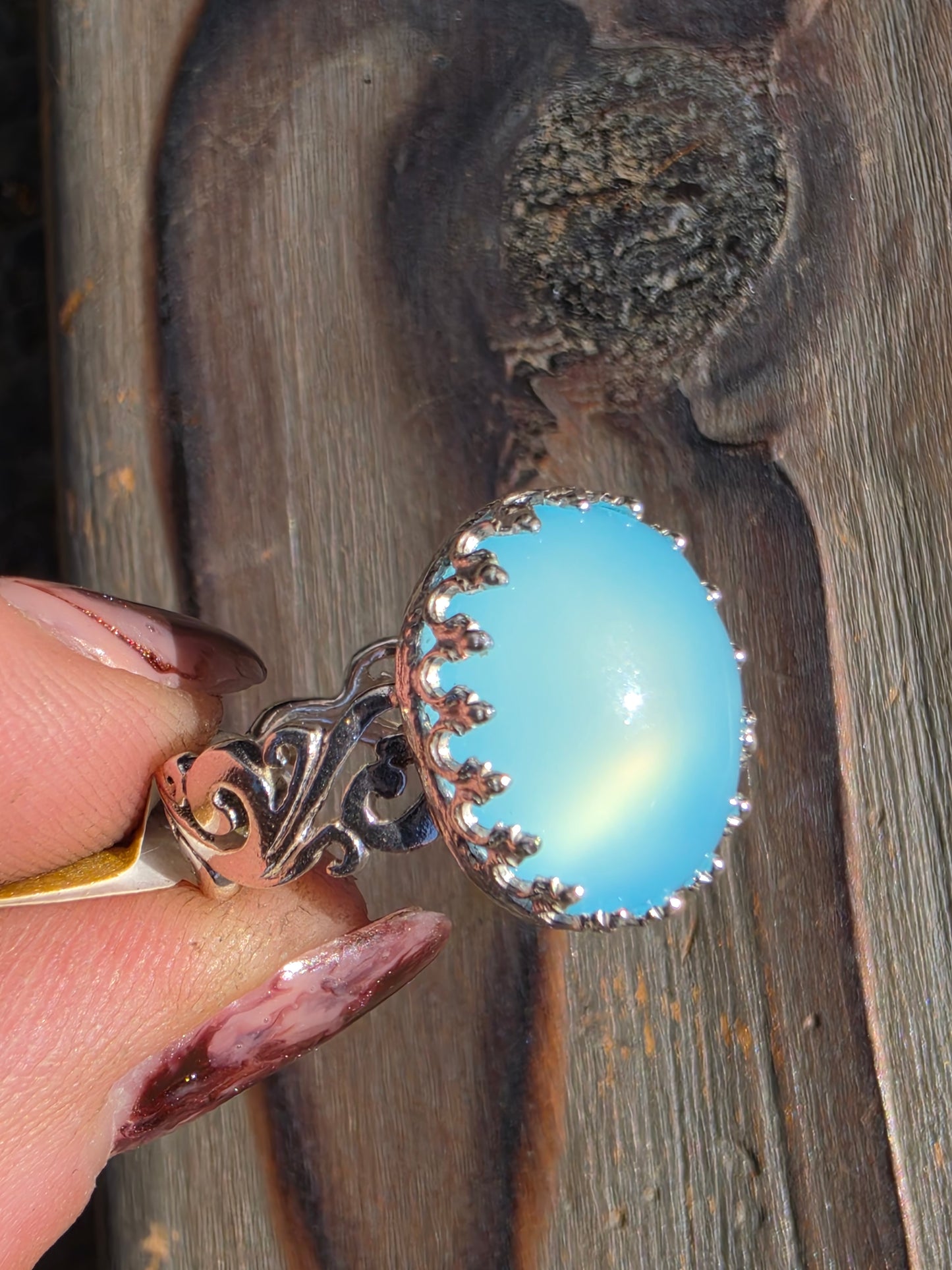 Blue Chalcedony Ring, Size 7.5