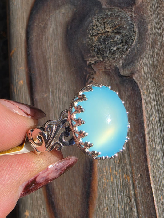Blue Chalcedony Ring, Size 7.5