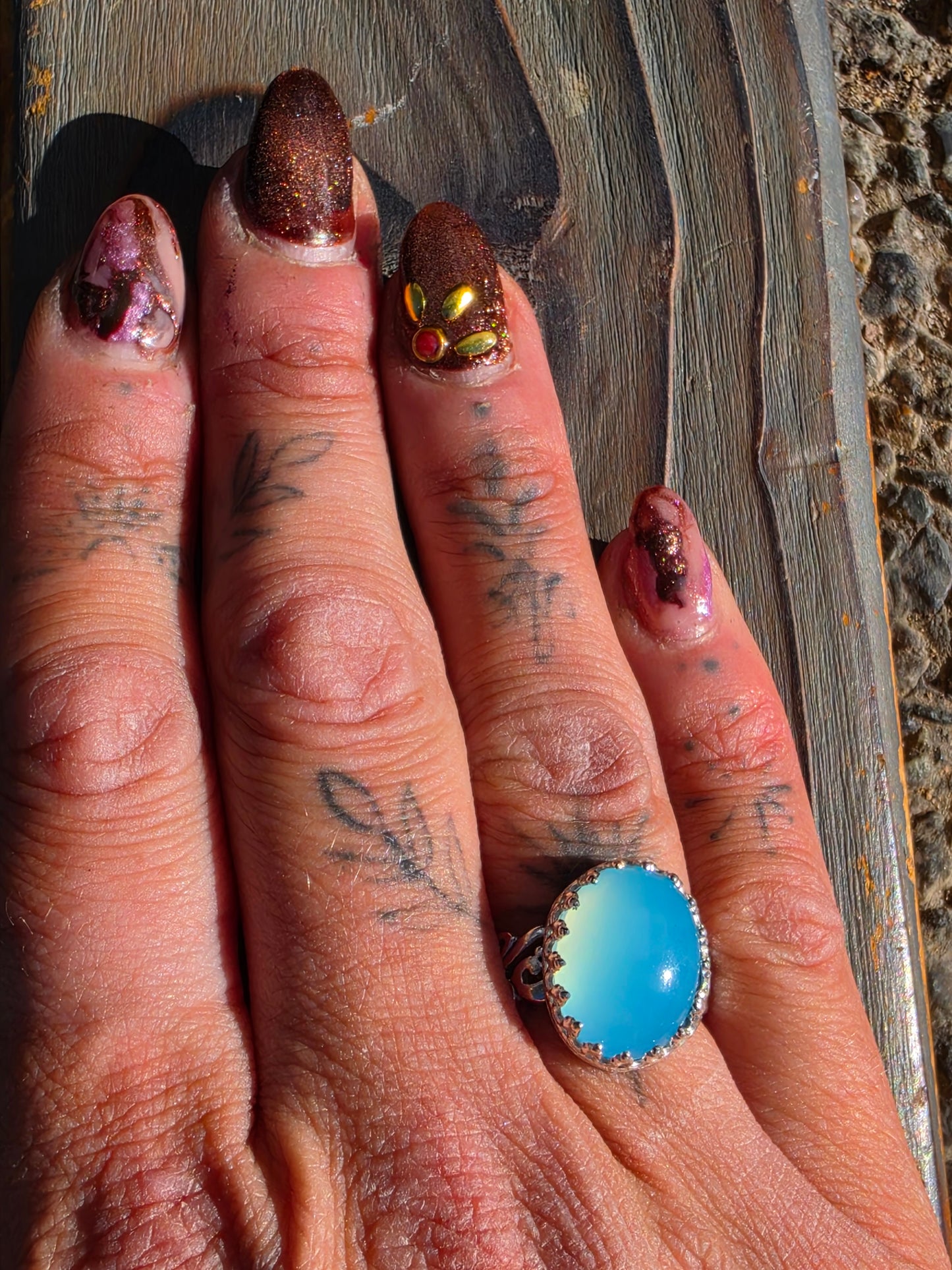 Blue Chalcedony Ring, Size 7.5