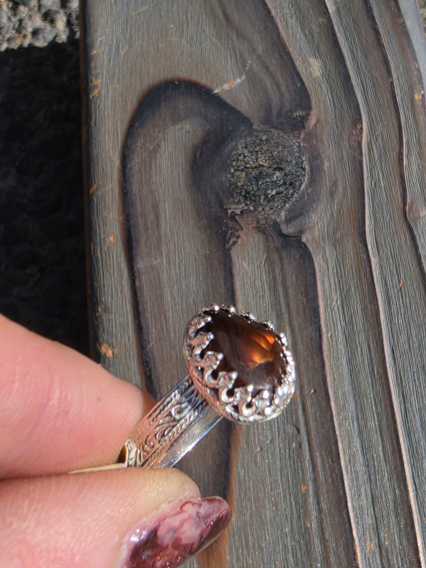 Mexican Fire Agate Ring, Size 8