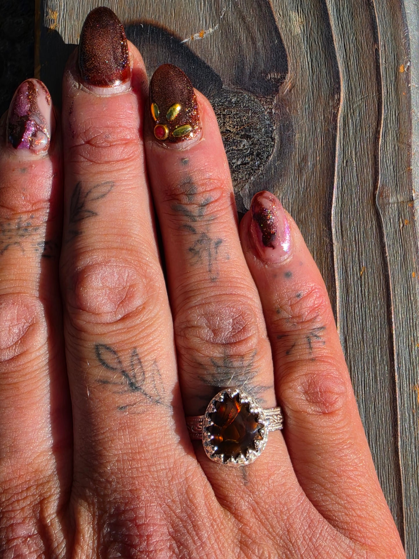 Mexican Fire Agate Ring, Size 8