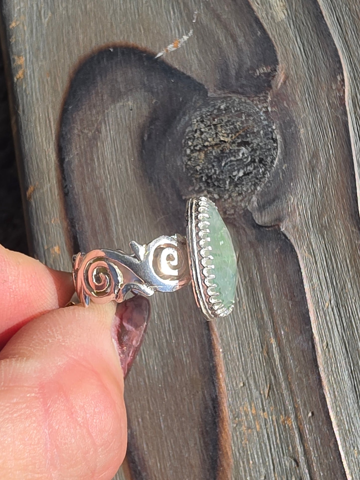 Moss Agate Ring, Size 7