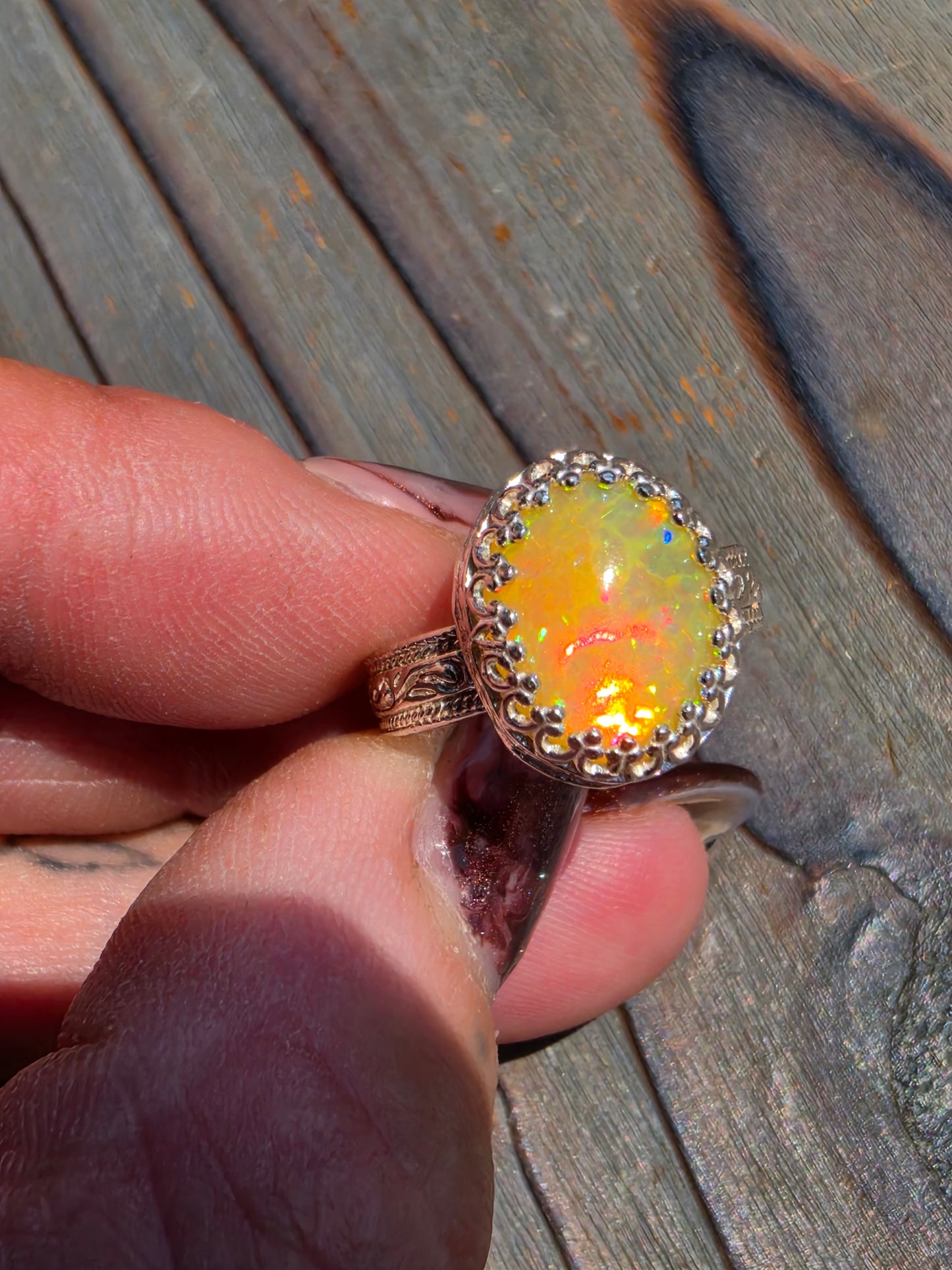 Ethiopian Opal Ring, Size 7