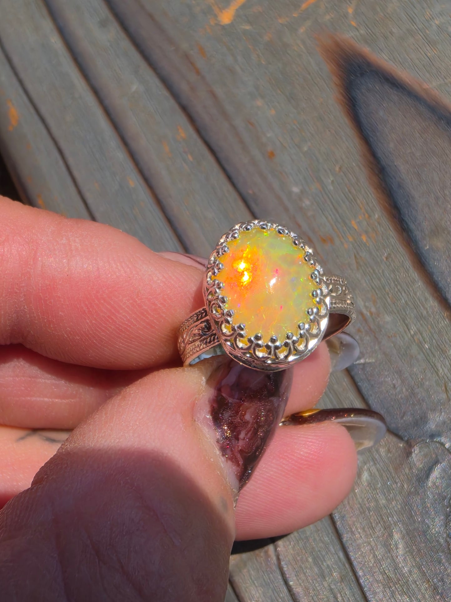 Ethiopian Opal Ring, Size 7
