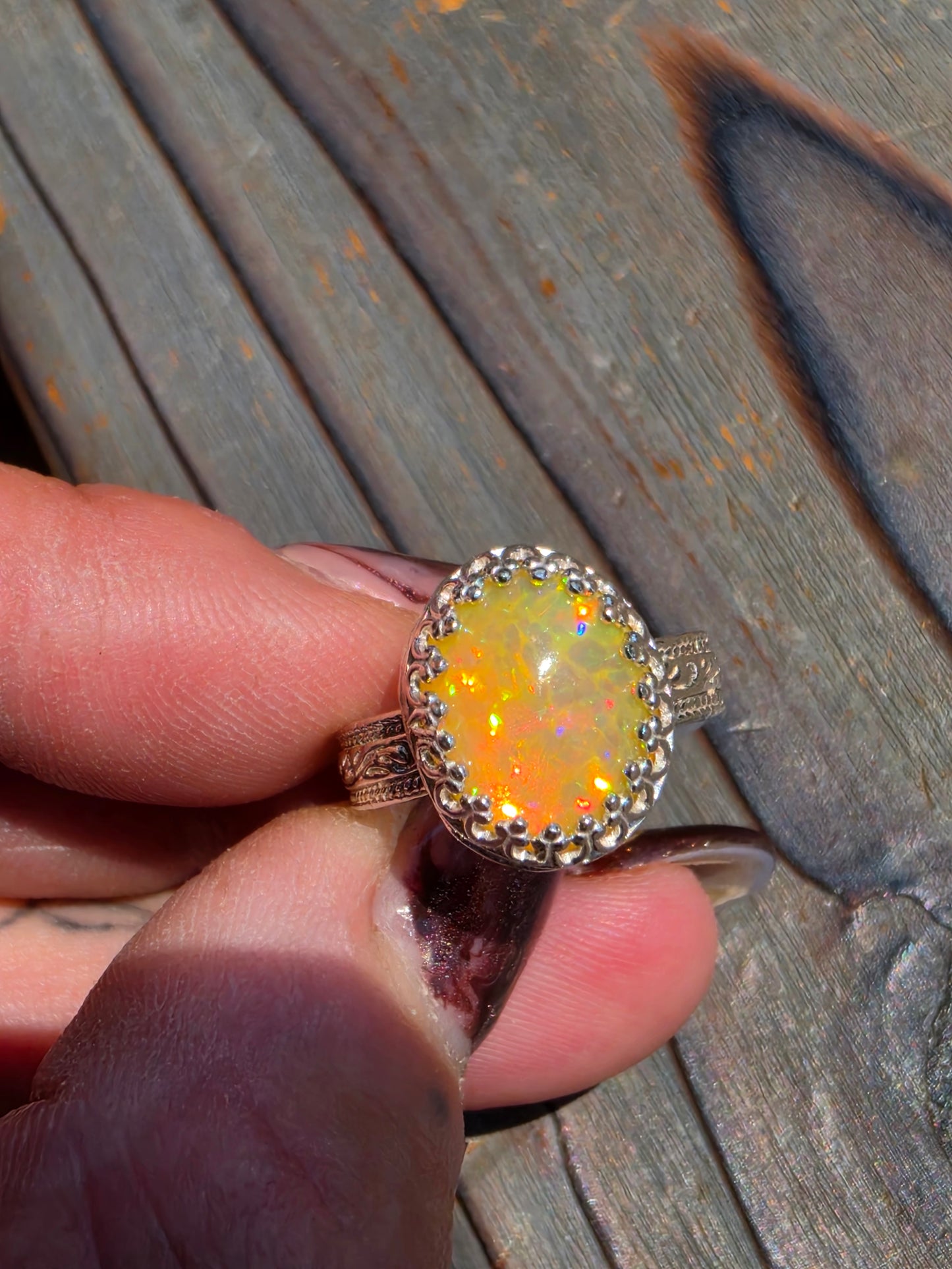 Ethiopian Opal Ring, Size 7