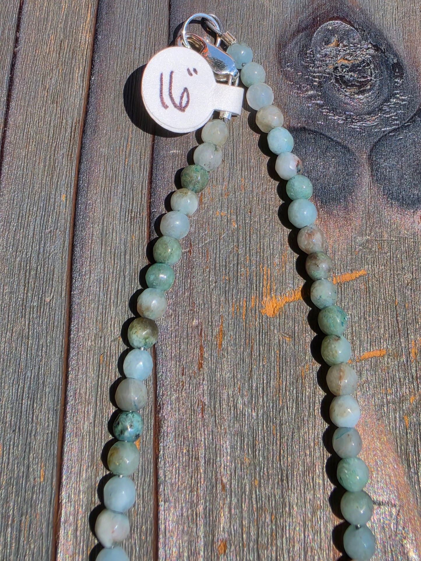 Blue Calcite Necklace, 16in