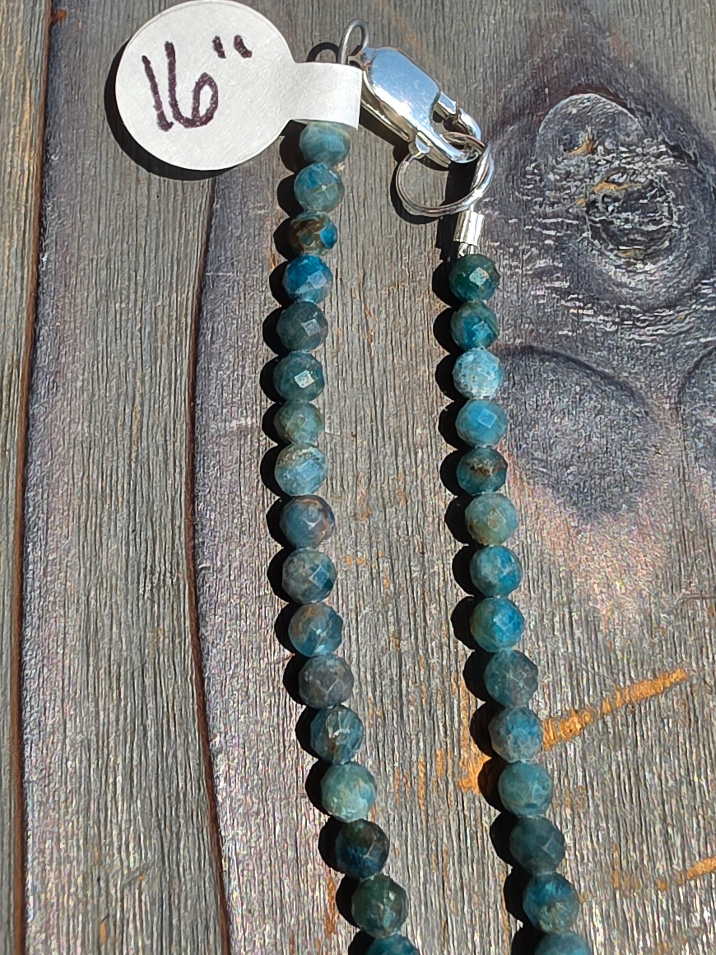 Blue Apatite Necklace, 16in