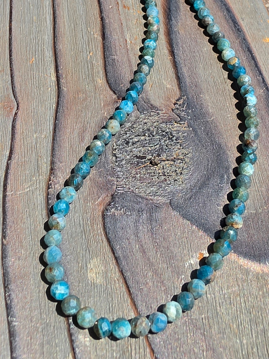 Blue Apatite Necklace, 16in
