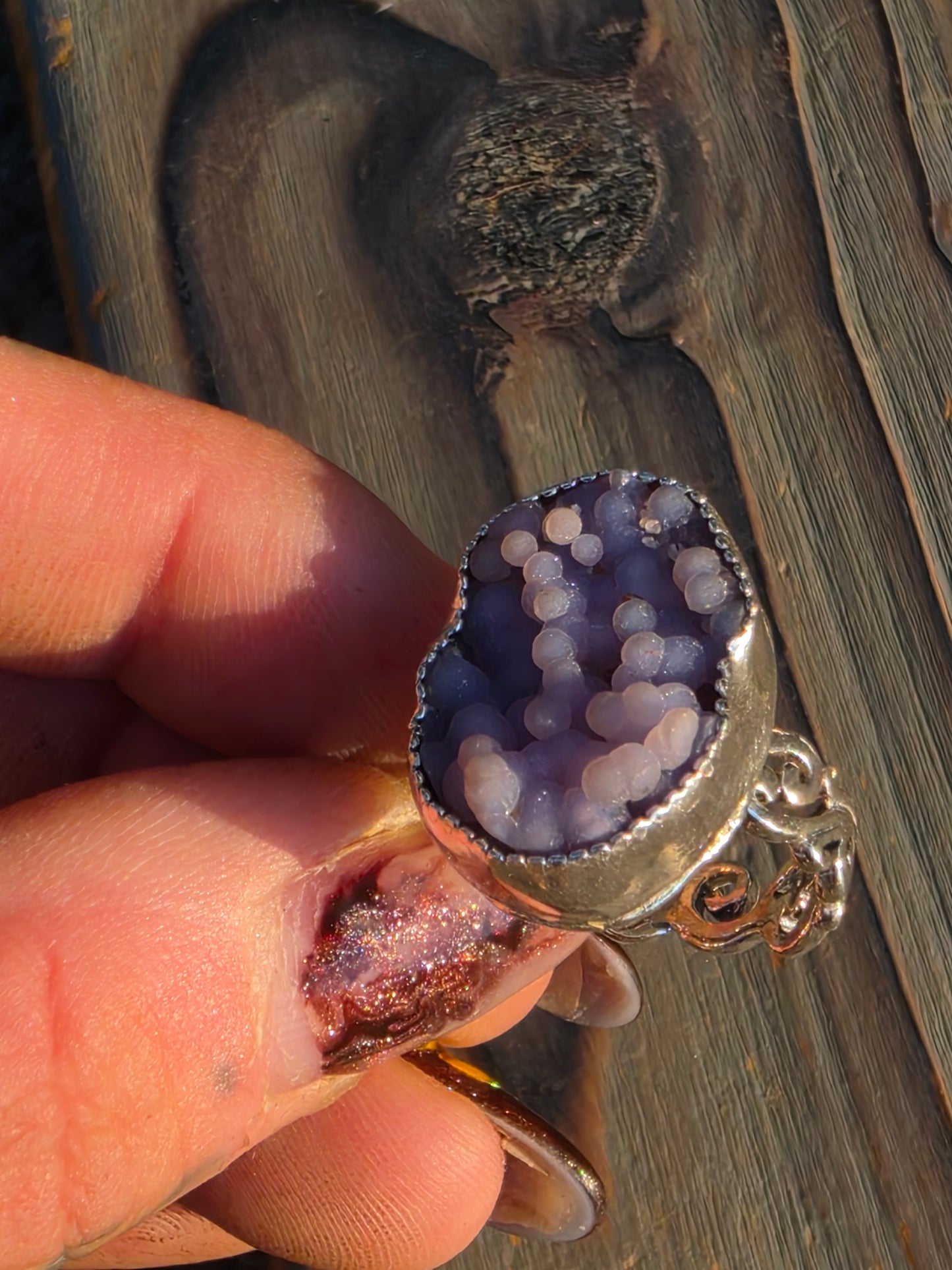 Grape Agate Ring, Size 8