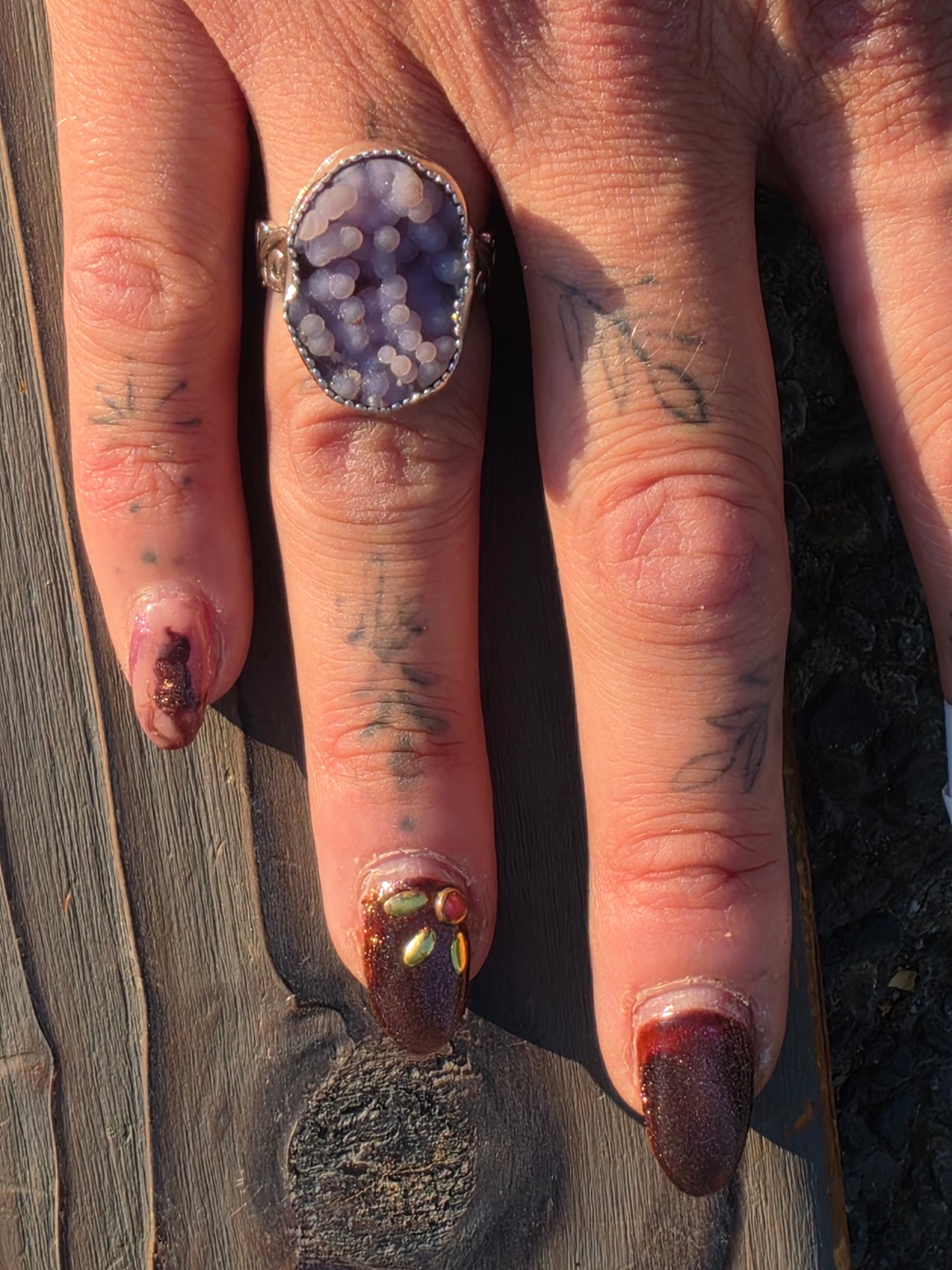 Grape Agate Ring, Size 8