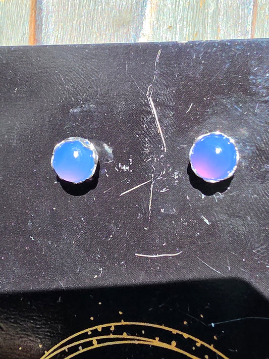 Lavendar Smoke Chalcedony Stud Earrings